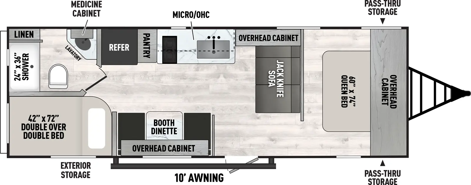 Viking Travel Trailers 26BH Floorplan